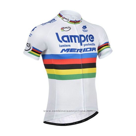 2013 Maillot Cyclisme UCI Monde Champion Lider Lampre Merida Manches Courtes et Cuissard